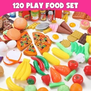 120 PCS Pretend Food Toys for Kids Play Kitchen - BPA-Free Mini Kitchen Acc, NEW - Picture 1 of 6