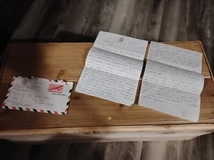 Lettera vintage WW2 da solido esercito americano 1945 scritta a mano 3 pagine - Foto 1 di 9