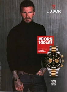 2019 PRINT AD - TUDOR WATCH AD..BLACK BAY CHRONO S&G  ..AD ONLY ..DAVID BECKHAM - Picture 1 of 1