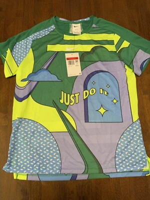 NWT Nike Boys Green/Blue/Yellow Graphic Print Dri-Fit Shirt Large - Image 1 of 2