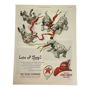 1951 Print Ad Texaco Fire Chief Dalmatian Dogs Lots of Snap Suspenders Tug-O-War - Picture 1 of 5