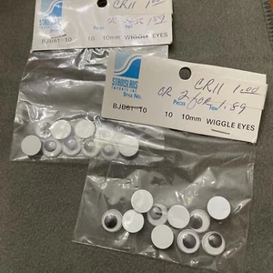 CR11 Wiggle Eyes - 10 -10mm - 2 packs total of 20 Wiggle Eyes - Picture 1 of 2