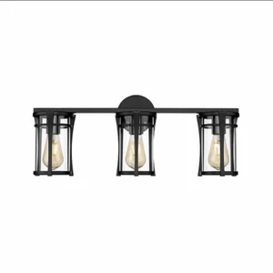 OVE Joakim 3-Light Vanity Black Finish - Picture 1 of 5