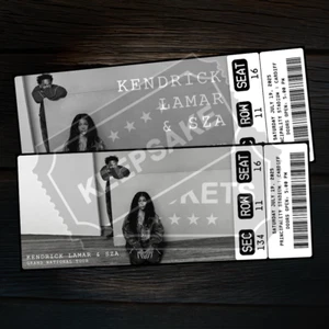 Kendrick Lamar & SZA Mock Ticket Grand National Tour | Personalised Gift Reveal - Picture 1 of 5