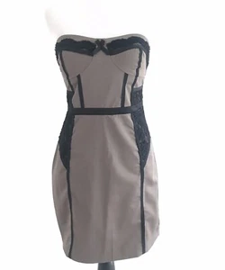 Vestido Bebe Olivia Talla S Encaje Bustier Marrón Sin Tirantes Ajustado Cambio Adelgazante - Imagen 1 de 9