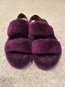 UGG Oh Yeah Fluff Slide Sandals Women, Size 7 - Purple/Pink - Picture 1 of 4