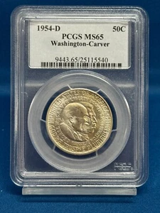 1954-D Washington-Carver Half Dollar PCGS MS65 Bright Lustrous Gem - Picture 1 of 4