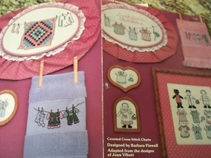 Papierpuppe personalisierte Wäscheleine Geburt Kreuzstich MUSTER Broschüre/Broschüre - Bild 1 von 3