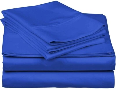 1000 TC EGY. COTTON EGYPTIAN BLUE SOLID RV CAMPER & BUNK BED SHEET SET ALL SIZES - Image 1 of 4