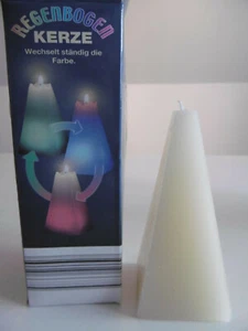 Regenbogen Pyramide Kerze Wechselt ständig die Farbe wie Magie auf dem Tisch - Bild 1 von 6