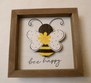 The Spring Shop Wanddekoration, Bee Happy, 5 1/4" Quadrat (RS-65) - Bild 1 von 2