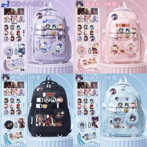 Genshin Impact Furina Klee Hu Tao Theme Backpack Nylon Student Kids School Bag - Picture 1 of 40