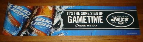 BUDWEISER BUD LIGHT NY JETS SUBWAY BANNER POSTER 4FT Cover