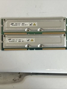 2 Samsung RAM Memory Module 64MB PC800 45 RDRAM RIMM MR16R0824AN1 CK8 Untested - Picture 1 of 3