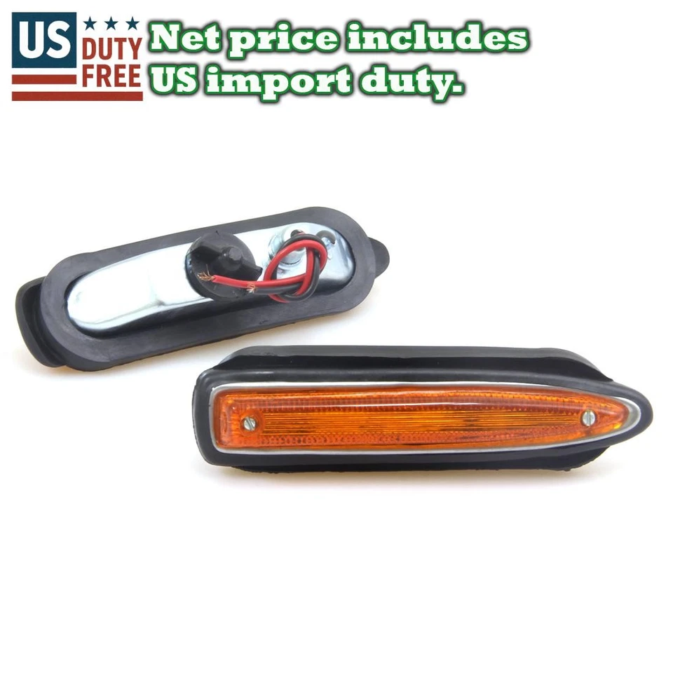 FIT 1968-73 DATSUN 510 STATION WAGON 521 1600 BLUEBIRD SSS SIDE MARKER LAMP PAIR - Изображение 1 из 4
