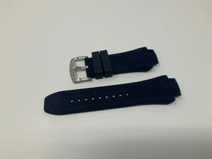NOS Swiss Legend Neptune Navy Blue  Rubber Strap with brushed steel buckle 19mm - Picture 1 of 8