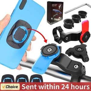 QUAD-LOCK 360° Rotatable Bike & Motorcycle Phone Holder Stand Secure Mount Brack - Picture 1 of 29