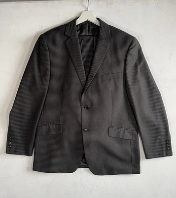 Traje de 2 piezas French Connection 44R W38 conjunto de pantalones blazer a rayas negras Foto 1 de 4