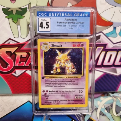 CGC 4.5 Alakazam 1/102 1st Edition - German - Base Set - Pokemon TCG -SHIPS FAST - Image 1 of 2