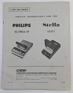 Philips EL3302A / 15 Stella ST473 grabadora manual de servicio 1968 - Imagen 1 de 17