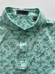 Polo uomo G/Fore grande icona mappata mimetica tecnica jersey moderna colletto largo L - Foto 1 di 4