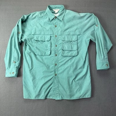 Orvis Button Down Shirt Men L Nylon Cargo Roll Tab Vented Fly Fishing Hiking - Image 1 of 4