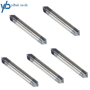 5× Doppelende 3/8 Zoll 4 Flöte 90 Grad 2-1/2 Zoll Gesamtlänge Hartmetall Fasenfräser - Bild 1 von 8