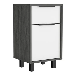 28" Gray Wood One Drawer Nightstand - Picture 1 of 8