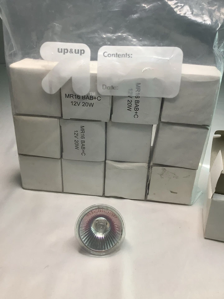 (20) 20mr16 20 Watt Mr16 Halogen BAB 12v Flood Lamp 20w Light Bulbs