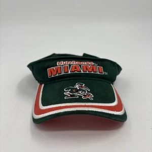 Bastones visera verde vintage Miami Hurricanes logotipo Coliseo atletismo ajustable - Imagen 1 de 7