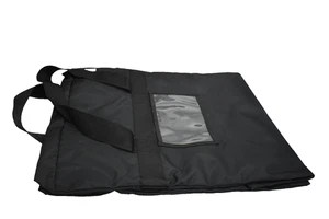 Large Black Padded Utility Tote Bag 24x30 in Zippered Pocket Carry Handle Travel - Picture 1 of 16