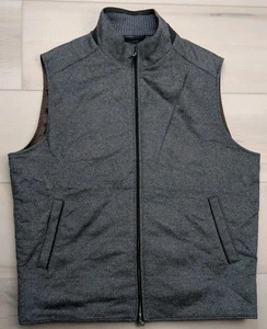 Peter Millar Crown Fleece Darien Vest Gray Wool Cashmere Mens Large Golf MF18Z20 - Picture 1 of 12