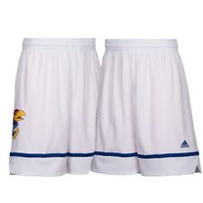 Kansas Jayhawks NCAA Adidas Men's March Madness White Basketball Shorts