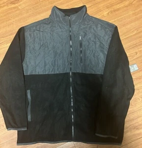 NWT Beverly Hills Polo Club Black Zip Up Fleece Size 2XL - Picture 1 of 4