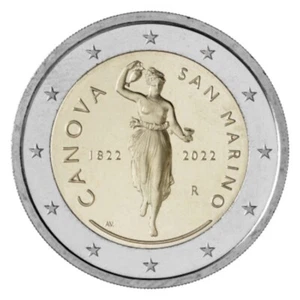 Sondermünzen San Marino:2 Euro Münze 2022 Antonio Canova Sondermünze Gedenkmünze - Bild 1 von 3