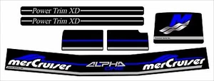 MERCRUISER THE MOST COMPLETE BLUE NEW ALPHA ONE GEN 2 W/GRAY RAMS STICKER SET - Picture 1 of 1