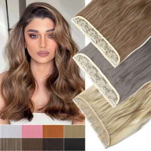 Women High Quality One Piece Clip-In Hair Extensions 3/4 Full Head Long Wavy US - Picture 1 of 79