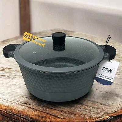 D&W Pot/Casserole 12.5" Inch,10 Qt With Lid Big Party Size Nonstick Cookware - Image 1 of 4