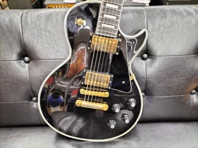 EDWARDS by ESP E-LP-CTM Black Gold Hardware LP Custom Type Solid Electric Guitar - Image 1 of 4