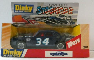Dinky #201 Plymouth Blue Stock Car #34 Original Box Race Car Goodyear NEW in Box - Picture 1 of 16