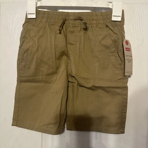 NWT Levi's Boys SMALL KAHKI Elastic Waist Slim Fit Shorts - Picture 1 of 5