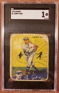 1934 Goudey #1 Jimmy Foxx Philadelphia Athletics Original Baseball Card SGC 1