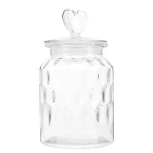 Glass Jar Heart Shaped Canister Storage Container Grain Containers - Picture 1 of 12