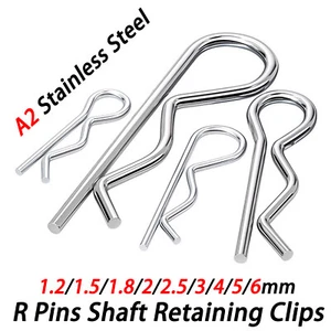 R Clip Stainless Steel 304 A2 Beta Pins 1.2mm 1.5mm 2mm 2.5mm 3mm 4mm 5mm 6mm - Bild 1 von 26