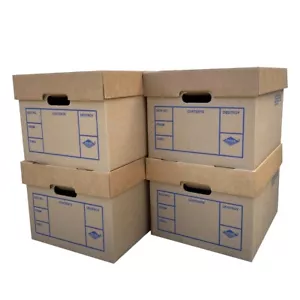 UBMOVE File Moving Boxes 200# Strength, Small, 15" x 12" x 10" , 4 Pack - Picture 1 of 10