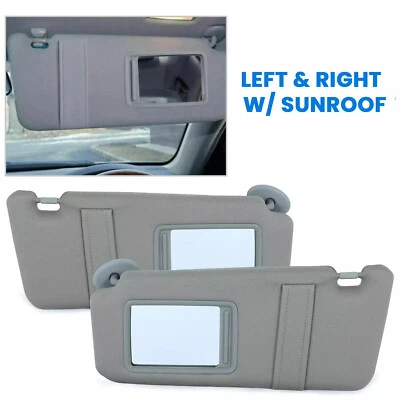 For Toyota Camry 2007-2011 Gray Car Sun Visor Pair Left & Right Side W/ Sunroof Foto 1 de 4