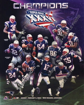 New England Patriots 6X Super Bowl Champions Team Compuesto (Seleccionar año) Foto 1 de 4
