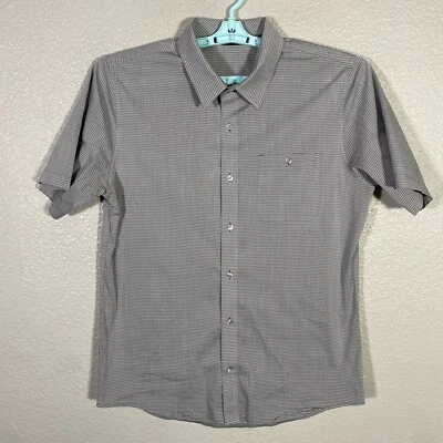 Travis Mathew Shirt Mens Medium Gray Button Up Golf Stretch Performance Striped - Image 1 of 4