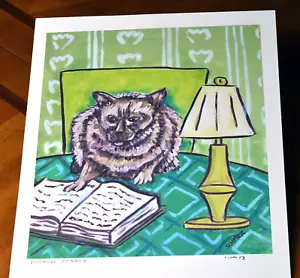 "Lettura birmana"" stampa artistica di J. Schemtz 8,5"" X 11" - Foto 1 di 2