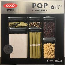 OXO Steel 6 Piece Food Storage POP Container Set Airtight BPA FREE NEW
